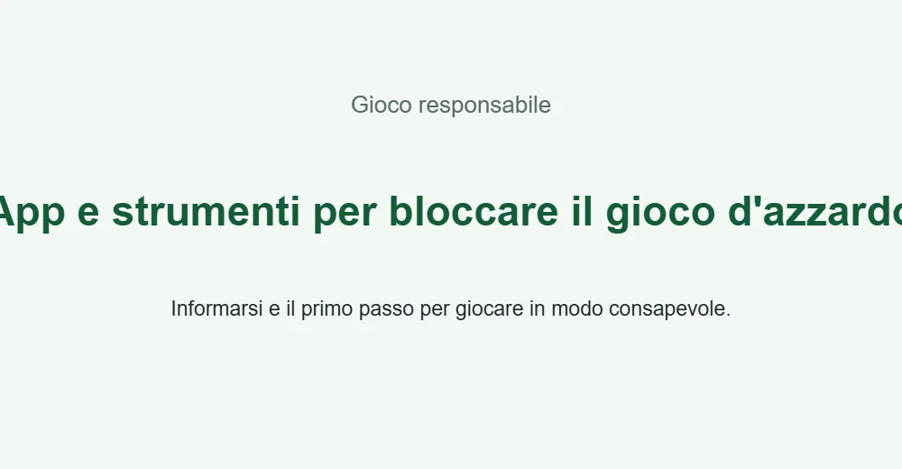 Illustrazione informativa: App e strumenti per bloccare il gioco d'azzardo