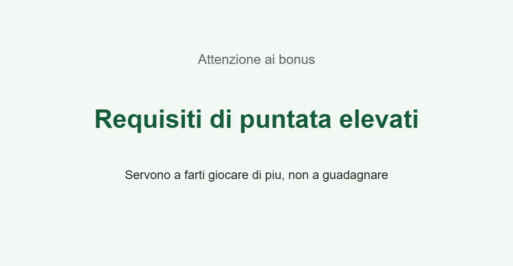 Grafica sui requisiti dei bonus scommesse