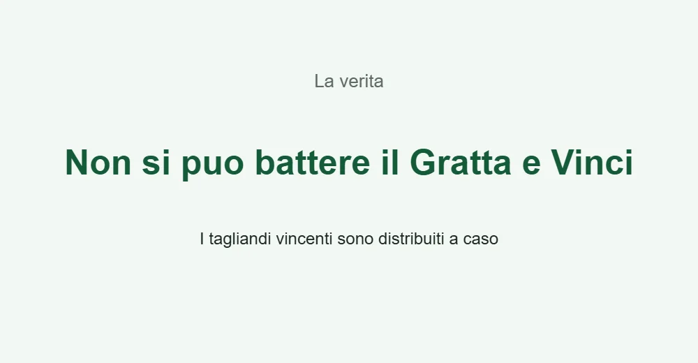 Grafica sul mito dei trucchi al Gratta e Vinci