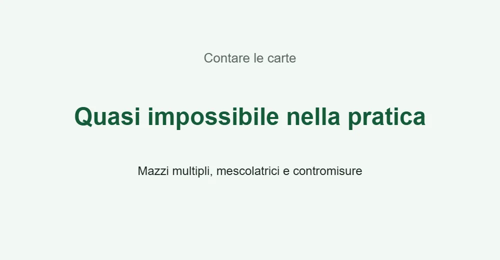 Grafica sul conteggio delle carte a blackjack