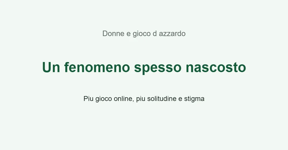Grafica su donne e gioco d azzardo