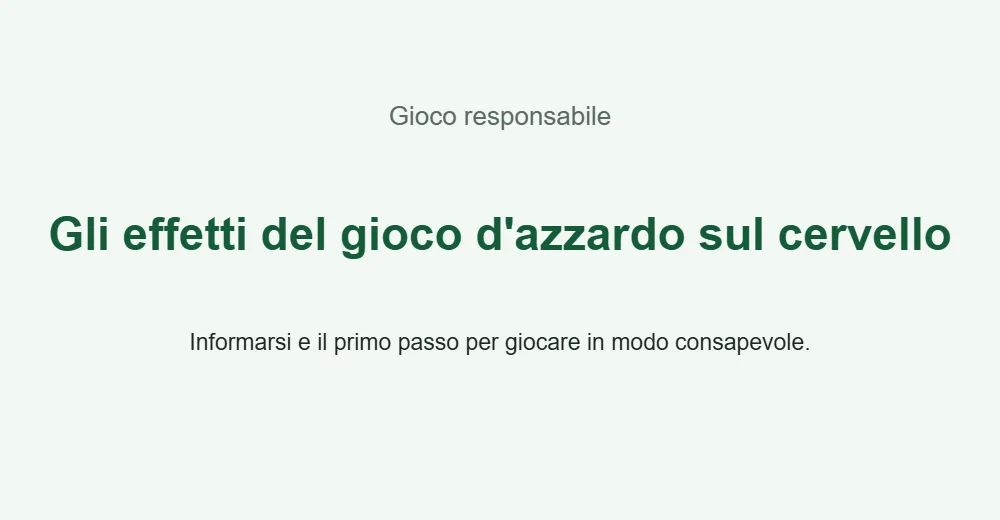 Illustrazione informativa: Gli effetti del gioco d'azzardo sul cervello