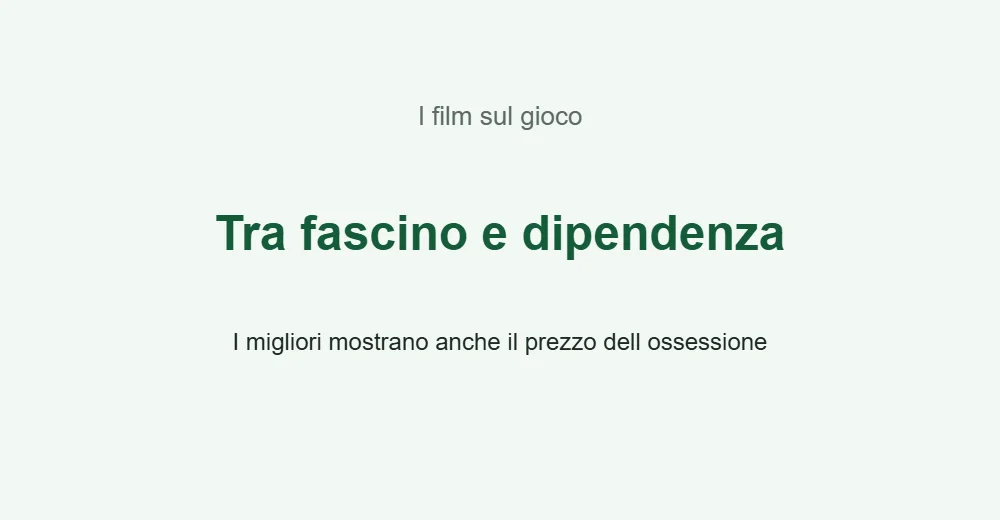 Grafica sui film sul gioco d azzardo