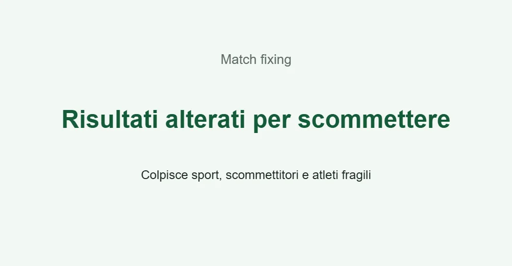 Grafica sul match fixing