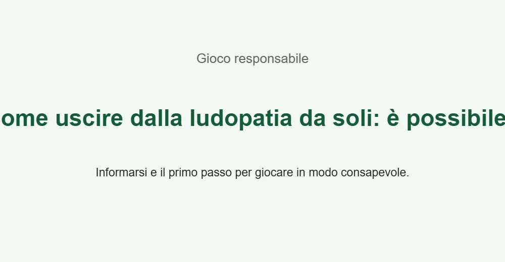 Illustrazione informativa: Come uscire dalla ludopatia da soli: è possibile?