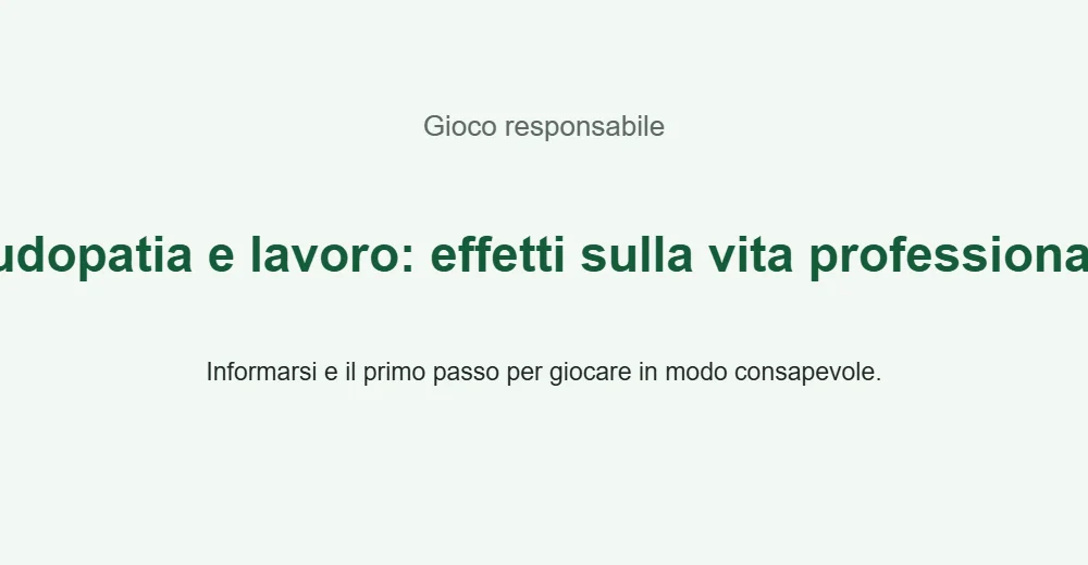 Illustrazione informativa: Ludopatia e lavoro: effetti sulla vita professionale
