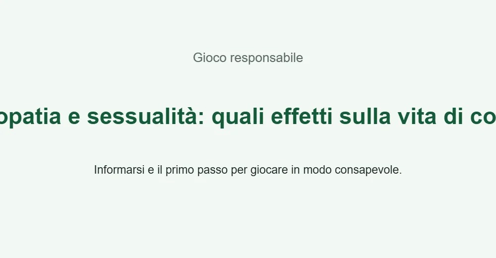 Illustrazione informativa: Ludopatia e sessualità: quali effetti sulla vita di coppia