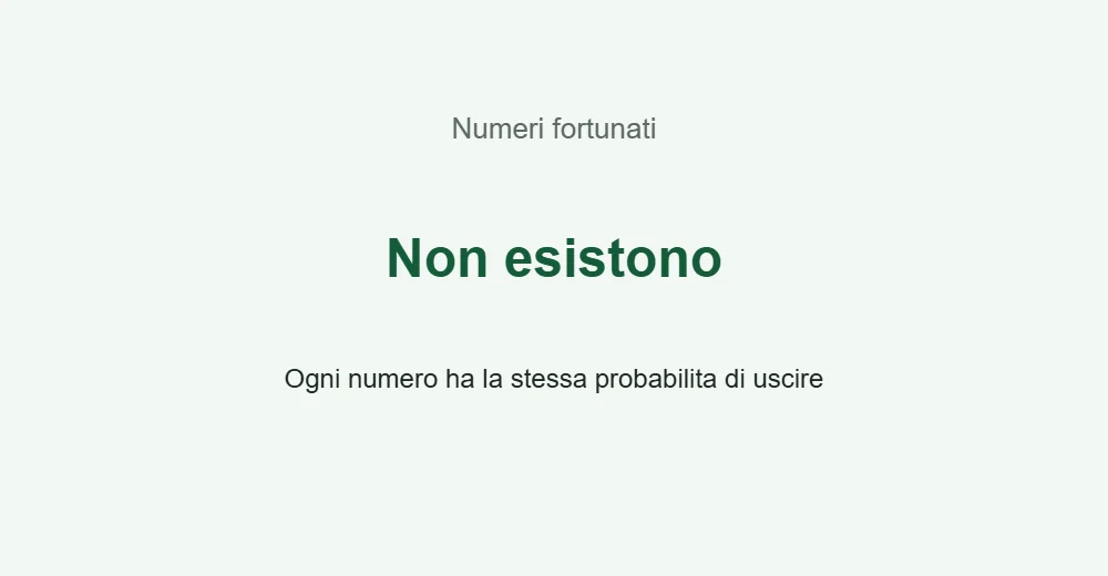 Grafica sul mito dei numeri fortunati