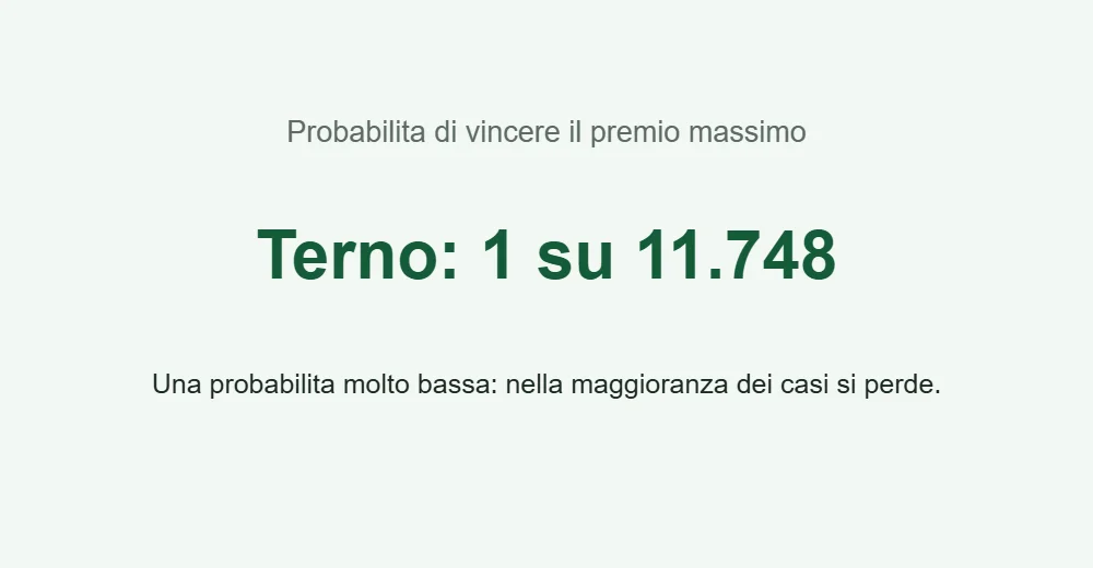 Probabilita del terno al Lotto