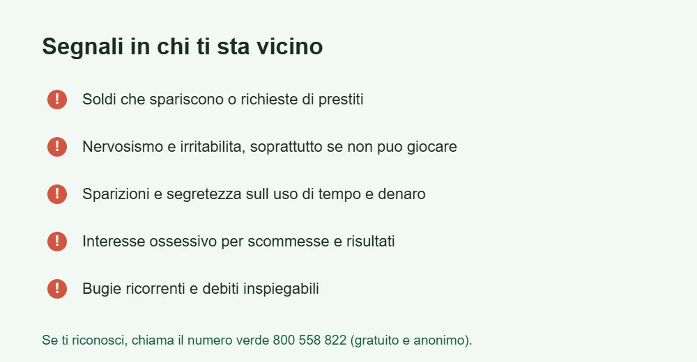 Infografica dei segnali di un giocatore d azzardo