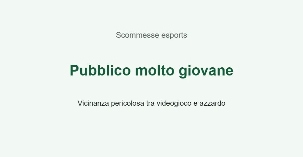 Grafica sui rischi delle scommesse esports