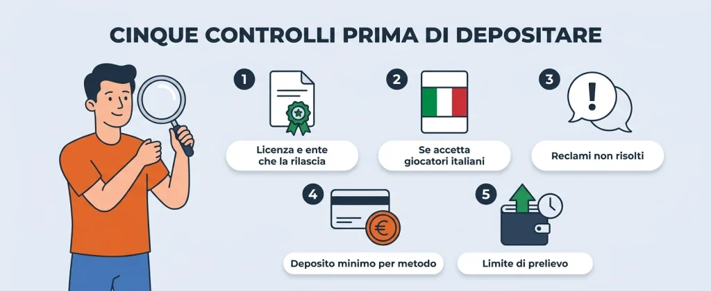cinque controlli prima di depositare